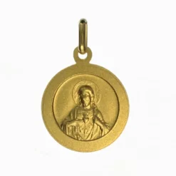 Palais du Rosaire Médaille Plaqué Or Scapulaire du Mont Carmel de 18mm^ Médaille Et Croix Plaqué Or