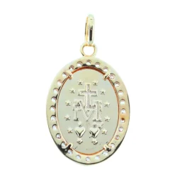 Palais du Rosaire Médaille Plaqué Or, Vierge Miraculeuse et contours strass 25mm^ Médaille Miraculeuse | Médaille Et Croix Plaqué Or