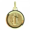 Palais du Rosaire Médaille Saint Benoit Plaqué Or 12mm^ Médaille De Saint | Médaille Et Croix Plaqué Or