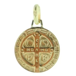 Palais du Rosaire Médaille Saint Benoit Plaqué Or 12mm^ Médaille De Saint | Médaille Et Croix Plaqué Or