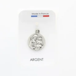 Palais du Rosaire Médaille Saint Joseph en argent 16 mm^ Médaille Et Croix Argent