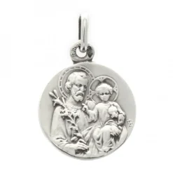 Palais du Rosaire Médaille Saint Joseph en argent 16 mm^ Médaille Et Croix Argent