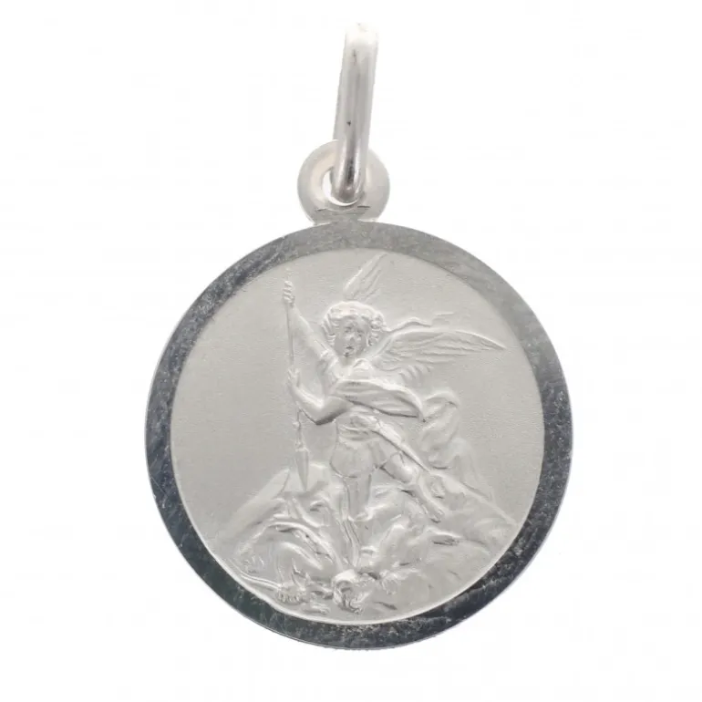 Palais du Rosaire Médaille Saint Michel en argent 16 mm^ Médaille Et Croix Argent