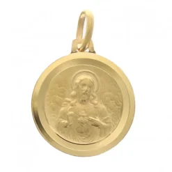 Palais du Rosaire Médaille Scapulaire en Plaqué Or ,Vierge du Mont Carmel / Sacré Coeur de Jésus^ Médaille Et Croix Plaqué Or