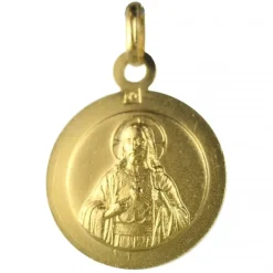 Palais du Rosaire Médaille scapulaire Vierge du Mont Carmel en plaqué or 15mm^ Médaille De Saint | Médaille Et Croix Plaqué Or