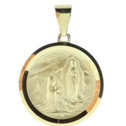 Palais du Rosaire Médaille Vierge Marie revers Apparition de Lourdes 30 mm Plaqué Or^ Médaille De La Vierge | Médaille De Lourdes