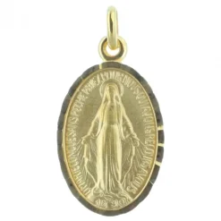 Palais du Rosaire Médaille Vierge Miraculeuse Plaqué Or 25mm^ Médaille Et Croix Plaqué Or