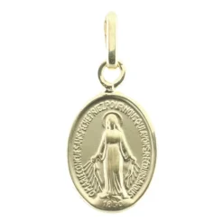 Palais du Rosaire Médaille Vierge Miraculeuse Or 18 carats , bords polis 10mm^ Communion | Médaille Miraculeuse