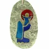 Palais du Rosaire Médaillon de la Vierge à l'Enfant en Bronze émaillé 10,5cm^ Cadre Religieux