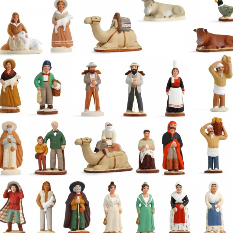 Palais du Rosaire Melchior : Santon de Provence terre cuite de 9 cm pour crèche , style épuré^ Décoration De Noël
