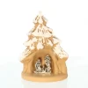 Palais du Rosaire Mini crèche en terre cuite sous sapin enneigé^ Décoration De Noël