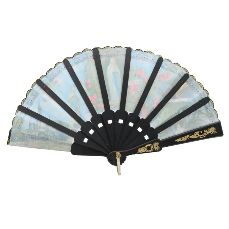 Palais du Rosaire Mini éventail de Lourdes en dentelle 13cm^ Accessoire