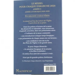 Palais du Rosaire Missel pour chaque dimanches 2025^ Livre De Prière