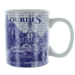 Palais du Rosaire Mug de Lourdes avec des images de la Vierge et lieux de Lourdes^ Vaisselle De Lourdes