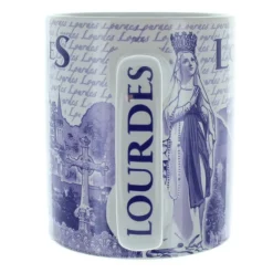 Palais du Rosaire Mug de Lourdes avec des images de la Vierge et lieux de Lourdes^ Vaisselle De Lourdes