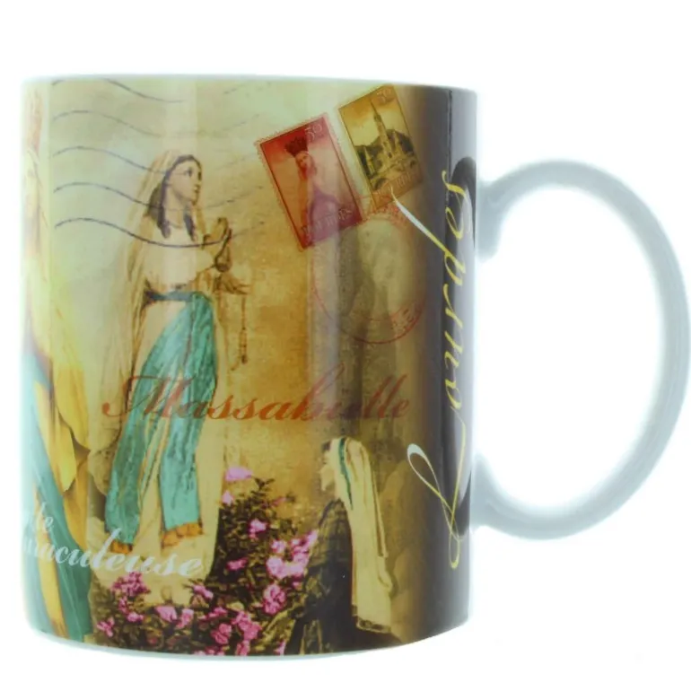 Palais du Rosaire Mug de Lourdes décoration vintage^ Vaisselle De Lourdes