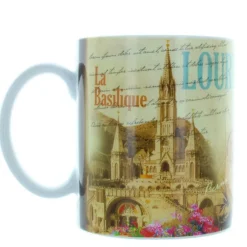 Palais du Rosaire Mug de Lourdes décoration vintage^ Vaisselle De Lourdes