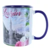 Palais du Rosaire Mug de Lourdes intérieur coloré en céramique^ Vaisselle De Lourdes