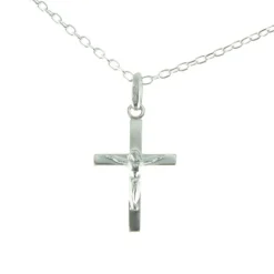 Palais du Rosaire Parure Argent, Chaine et Croix du Christ 20mm^ Collier En Argent