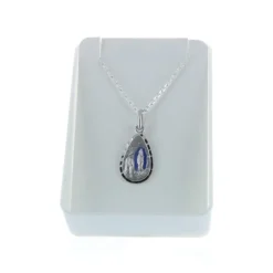 Palais du Rosaire Parure Argent chaîne et médaille Apparition de Lourdes^ Collier En Argent | Médaille De Lourdes