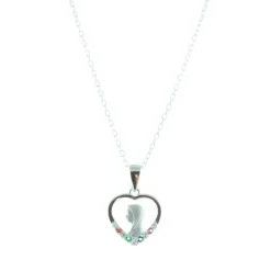 Palais du Rosaire Parure Argent, chaîne et médaille Vierge Marie strass colorés^ Médaille De La Vierge | Collier En Argent