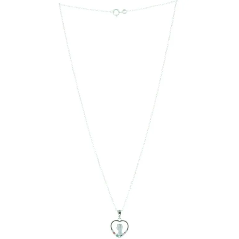 Palais du Rosaire Parure Argent, chaîne et médaille Vierge Marie strass colorés^ Médaille De La Vierge | Collier En Argent