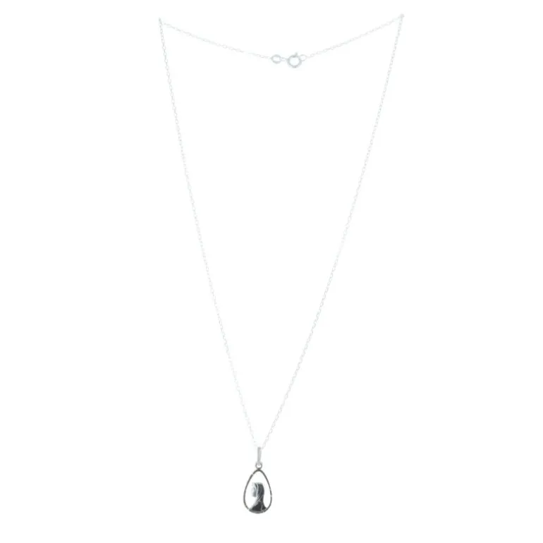 Palais du Rosaire Parure Argent massif, chaîne et médaille du portrait de la Vierge^ Médaille Et Croix Argent