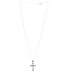 Palais du Rosaire Parure avec pendentif d'une croix en strass et une chaîne en argent^ Collier En Argent