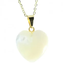 Palais du Rosaire Parure avec pendentif médaille Miraculeuse sur coeur nacré 20mm et chaîne dorée^ Collier Fantaisie