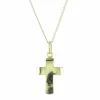 Palais du Rosaire Parure avec une croix incurvée Plaqué Or et une chaîne de 45cm dorée^ Collier En Plaqué Or | Croix En Pendentif