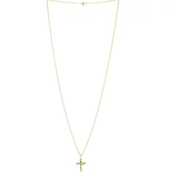 Palais du Rosaire Parure chaîne et crucifix doré à l'or fin^ Collier En Plaqué Or