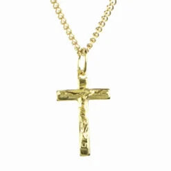 Palais du Rosaire Parure chaîne et crucifix doré à l'or fin^ Collier En Plaqué Or