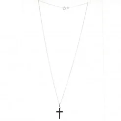 Palais du Rosaire Parure en argent avec croix biseautée 19mm^ Collier En Argent