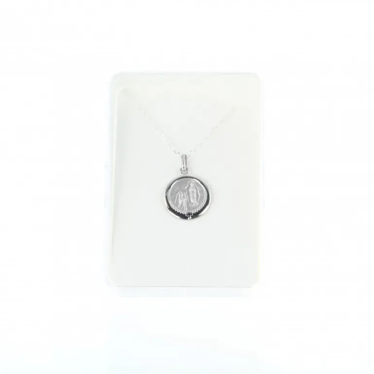 Palais du Rosaire Parure en argent, chaîne et médaille de l'Apparition^ Collier En Argent