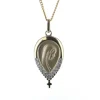 Palais du Rosaire Parure en plaqué or avec médaille Vierge de profil 28 mm^ Communion | Collier En Plaqué Or