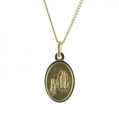 Palais du Rosaire Parure en plaqué or avec médaille double face 17mm^ Collier En Plaqué Or