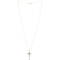 Palais du Rosaire Parure en Plaqué Or avec un pendentif croix avec Christ sur une chaîne de 50cm^ Croix En Pendentif | Médaille Et Croix Plaqué Or