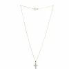 Palais du Rosaire Parure en plaqué or zircons avec une croix et chaîne dorée^ Collier En Plaqué Or