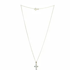 Palais du Rosaire Parure en plaqué or zircons avec une croix et chaîne dorée^ Collier En Plaqué Or