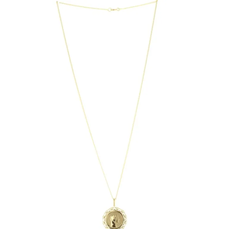 Palais du Rosaire Parure médaille Vierge Marie Plaqué Or et chaîne 50cm^ Médaille De La Vierge | Médaille Et Croix Plaqué Or