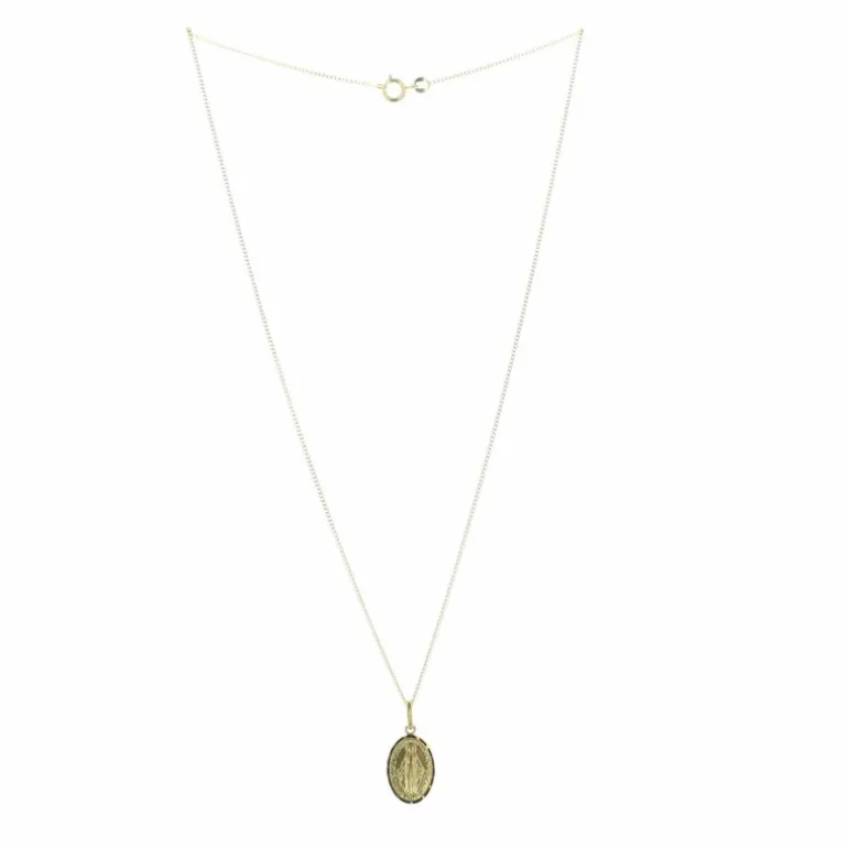 Palais du Rosaire Parure médaille Vierge Miraculeuse 16mm avec une chaîne - Plaqué Or^ Collier En Plaqué Or
