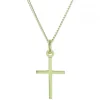 Palais du Rosaire Parure pendentif croix moderne Plaqué Or et chaîne dorée 45cm^ Collier En Plaqué Or | Croix En Pendentif