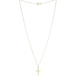 Palais du Rosaire Parure pendentif croix moderne Plaqué Or et chaîne dorée 45cm^ Collier En Plaqué Or | Croix En Pendentif
