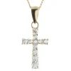 Palais du Rosaire Parure pendentif croix Plaqué Or avec zircon sur chaîne dorée 45cm^ Collier En Plaqué Or | Croix En Pendentif
