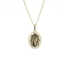 Palais du Rosaire Parure Plaqué Or avec pendentif de la Vierge effet dentelle 11mm^ Collier En Plaqué Or
