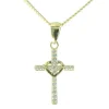 Palais du Rosaire Parure Plaqué Or, Chaine et pendentif Croix avec strass 20mm^ Collier En Plaqué Or