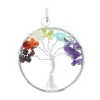 Palais du Rosaire Pendentif arbre de vie avec pierres naturelles^ Médaille Et Croix Métal