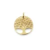 Palais du Rosaire Pendentif arbre de vie en plaqué or 18 mm^ Médaille Et Croix Plaqué Or