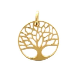 Palais du Rosaire Pendentif arbre de vie en plaqué or 18 mm^ Médaille Et Croix Plaqué Or