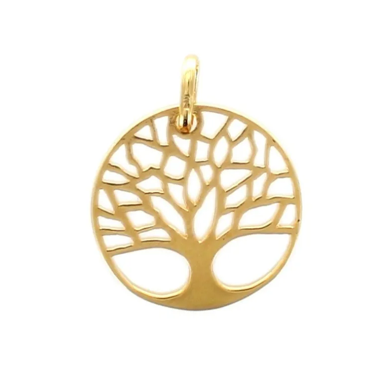 Palais du Rosaire Pendentif arbre de vie en plaqué or 18 mm^ Médaille Et Croix Plaqué Or